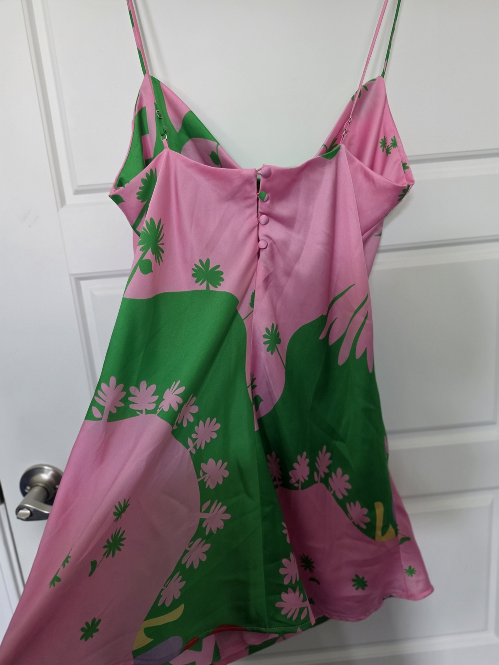 Zara Pink and Green Floral Slip Dress - Picture 5 of 5
